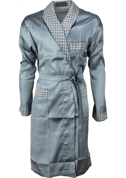 Erkek Şık Klasik Model Röpteşambır Premium Poplin Kumaş Brescia Model Cepli Rob Beli Kuşaklı