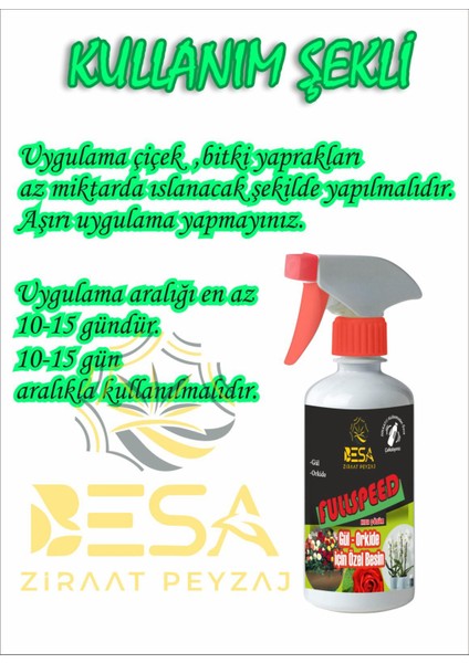 Gül-Orkide Için Özel Besin 500 ml Hazır Sprey Çiçek Şımartan-Çoşturan