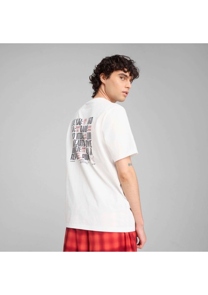 Erkek Beyaz Puma Wardrobe Ess Graphic Tee Beyaz Erkek T-Shirt fiyatları