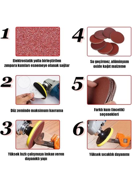 Cırt Zımpara Spiral Avuç Taşlama 115 mm (100 Adet ) indirimleri