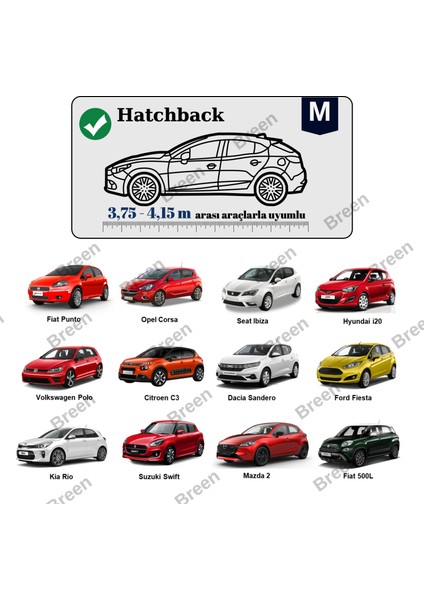 Hatchbacklerle Uyumlu Gri - M Araba Branda, Oto Örtüsü (Araç uzunluğu 3.75m-4.15m arası) indirimleri