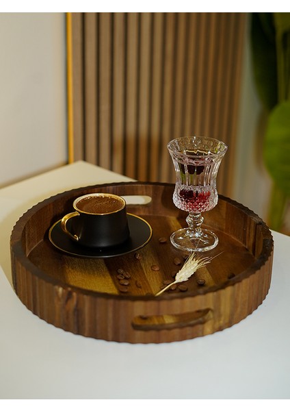 BadeHome Decoration Doğal Akasya Tepsi (30 Cm)