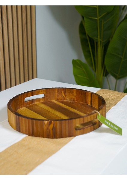BadeHome Decoration Doğal Akasya Tepsi (30 Cm) modelleri