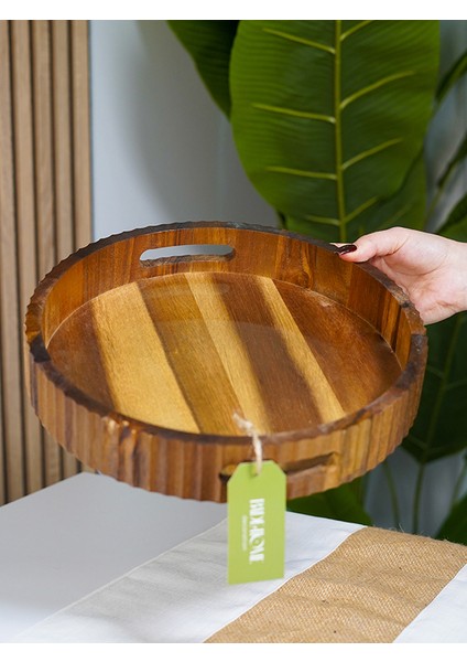 BadeHome Decoration Doğal Akasya Tepsi (30 Cm) fırsatları