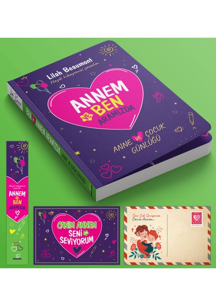 Annem ve Ben & Babam ve Ben - Anne - Baba ve Çocuk Günlüğü - Ayraç Kartpostal fiyatları