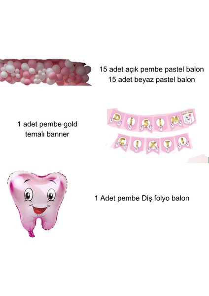 Pembe Temalı Ilk Diş Partisi Set