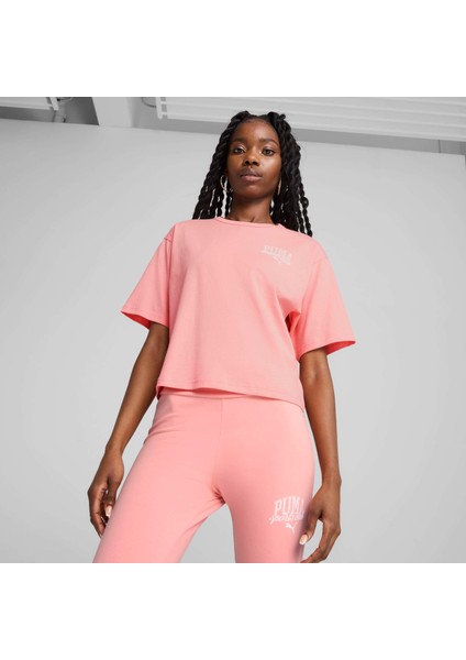 Kadın Pembe Puma Class Relaxed Crop Tee Pembe Kadın Crop