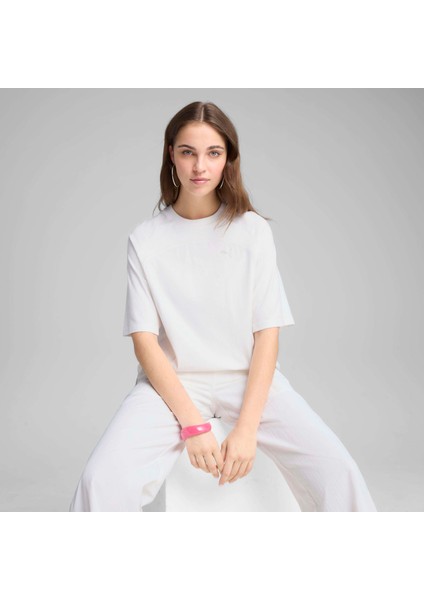 Kadın Beyaz Puma Dare To Oversized Tee Beyaz Kadın T-Shirt