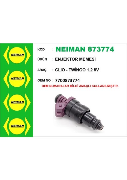 -873774 - Enjektor Clıo Twıngo 1.2 8V D7F