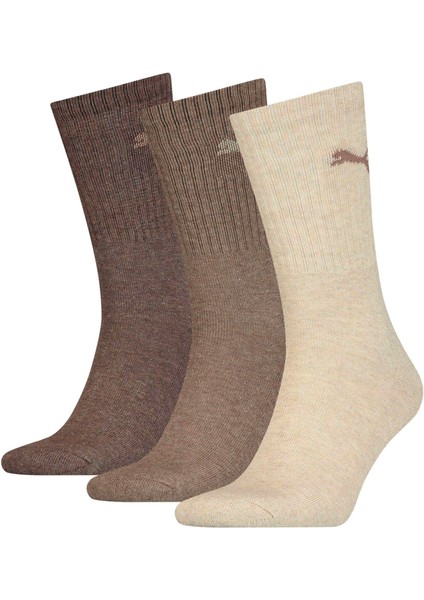 Unisex Kahverengi Puma Crew Sock 3p Kahverengi Unisex Çorap