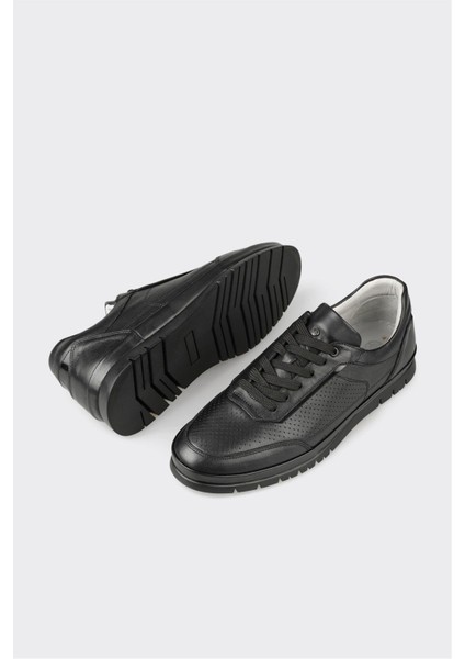 Siyah Deri Erkek Günlük Ayakkabı modelleri