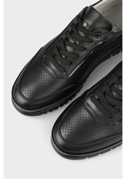 Siyah Deri Erkek Günlük Ayakkabı indirimleri