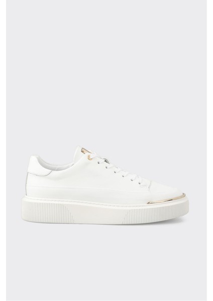 Beyaz Deri Erkek Spor Ayakkabı