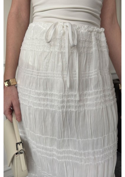 Gipeli Şifon Etek- Beyaz indirimleri