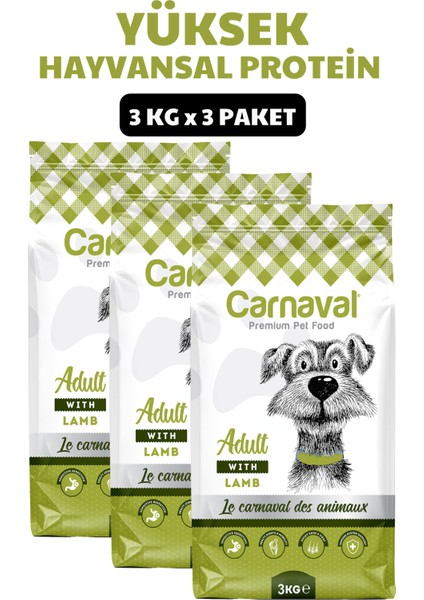 Kuzu Etli Yetişkin Köpek Maması 6kg (2X3kg)