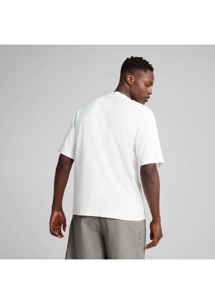 Erkek Beyaz Puma Wardrobe Ess Boxy Tee Beyaz Erkek T-Shirt fırsatları