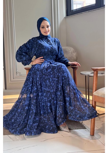 ELB018 Bel Detaylı Önden Düğmeli Elbise