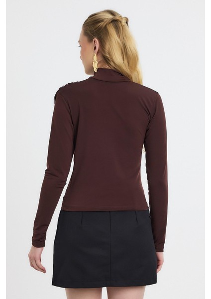 20059 Büzgü Detay Sandy Bluz Acı Kahve indirimleri