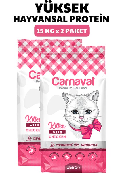 Tavuklu Yavru Kedi Maması 30 kg (2x15kg) 2 tane 15 kg gönderilir