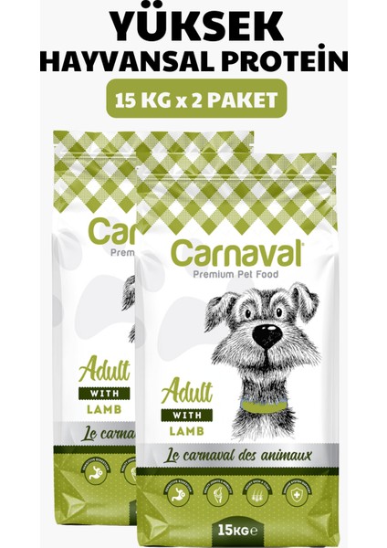 Kuzu Etli Yetişkin Köpek Maması 6kg (2X3kg)