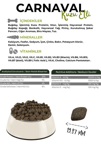 Kuzu Etli Yetişkin Köpek Maması 6kg (2X3kg)