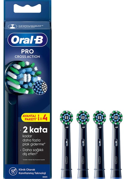 Pro Cross Action X-Filament 4'lü Siyah Diş Fırçası Yedek Başlığı