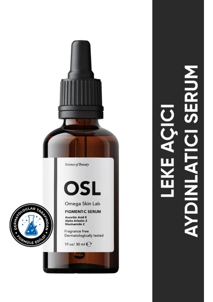 Omega Skin Lab - Leke Açıcı Ve Aydınlatıcı Serum - Pigment-C Serum 30ml