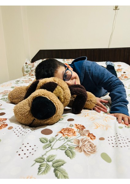 75 cm Uykucu Köpek Peluş Oyuncak Uyku Arkadaşı Tişörtlü
