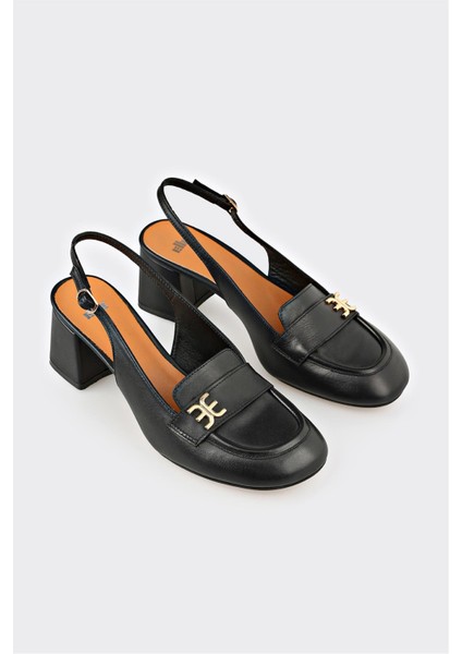 Siyah Deri Kadın Topuklu Ayakkabı fiyatları