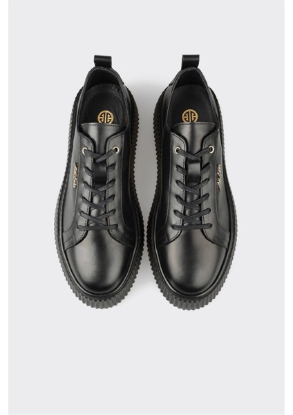 Siyah Deri Erkek Spor Ayakkabı fırsatları