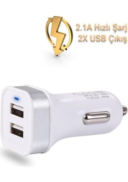 2.1A Dual USB Araç Çakmaklık Şarj Aleti