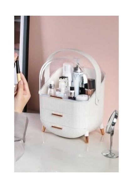 Çekmeceli Kozmetik Organizer Beyaz