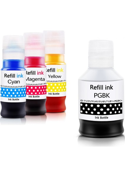 Canon Maxify GX6040 Muadil Mürekkep Seti 4 Renk / Gı-46