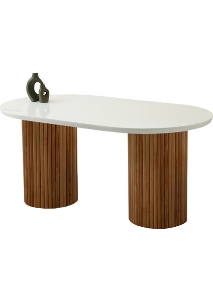 Lora Hg Masa, Kar Beyaz, Natural Ayak, 160 x 90 indirimleri