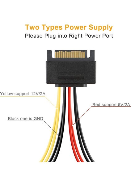 Sata Güç Kablosu, 2'li Paket 8 Inç Sata 15 Pin Erkek - 2xsata 15 Pin Aşağı Açılı Dişi Güç Bölücü Kablosu (Yurt Dışından) fiyatları