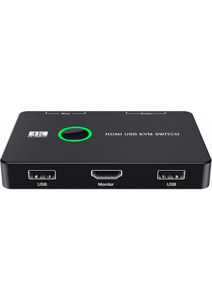 Kvm Switch 2 Port Kutusu USB ve HDMI Uyumlu Anahtar 2 Bilgisayar, Klavye, Fare, Yazıcı ve Bir Hd Monitör Paylaşımı (Yurt Dışından)