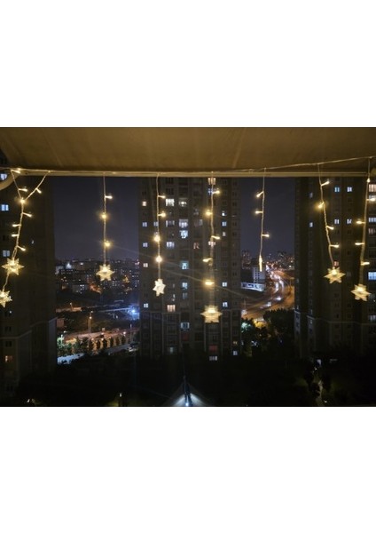 Yıldız 4m 96 LED 19 Saçak 40-50-60 cm Gün Işığı Yıldız Boyutu:7 cm