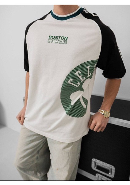 Oversıze Celtıc Full Likra Penye Tişört - C Boston Oversıze T-Shırt modelleri
