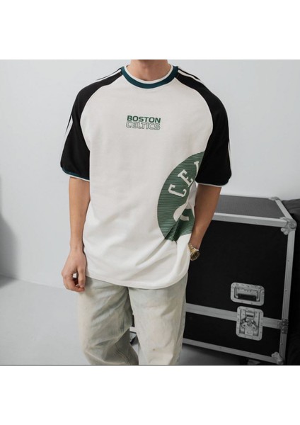 Oversıze Celtıc Full Likra Penye Tişört - C Boston Oversıze T-Shırt fırsatları