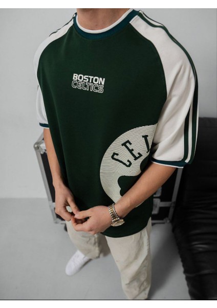 Oversıze Celtıc Full Likra Penye Tişört - C Boston Oversıze T-Shırt indirimleri