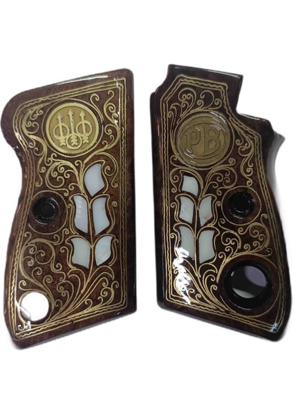 Düğmeli Beretta Tek Düğmeli Mod 70 Işlemeli Kabze