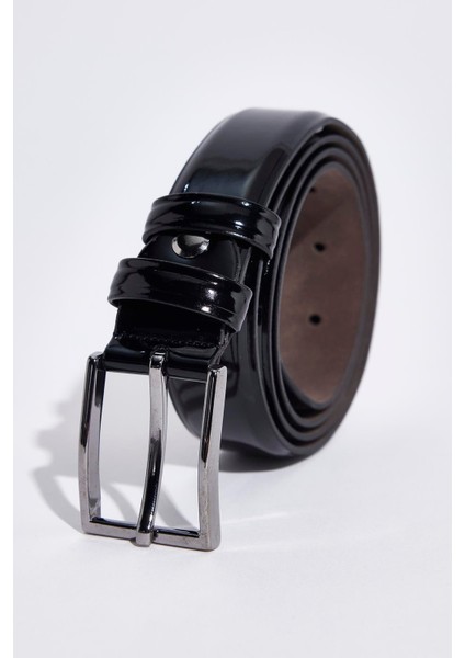 Erkek Deri 3 cm Klasik Siyah Kemer