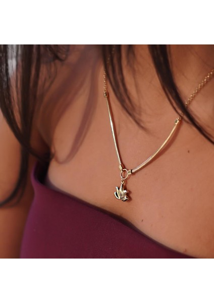 Balık Sırtı Lotus Kolye