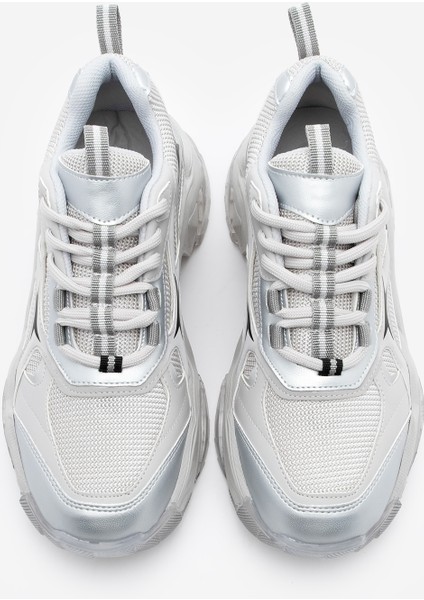 Kadın Sneaker Kalın Taban Bağcıklı Çok Parçalı Spor Ayakkabı Mizon