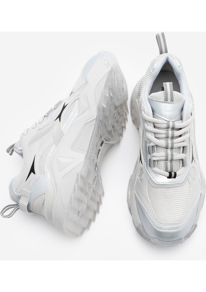 Kadın Sneaker Kalın Taban Bağcıklı Çok Parçalı Spor Ayakkabı Mizon