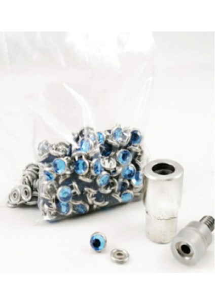 KLİNKSHOP Kristal Taşlı Giysi Kot ve Ev Tekstili Süsleme Malzeme Kiti - Mavi-150 Adet