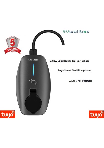 22KW V2 5 Yıl Garanti Sabit Duvar Tipi Elektrikli Araç Şarj Cihazı 6-32A 230/400V fiyatları