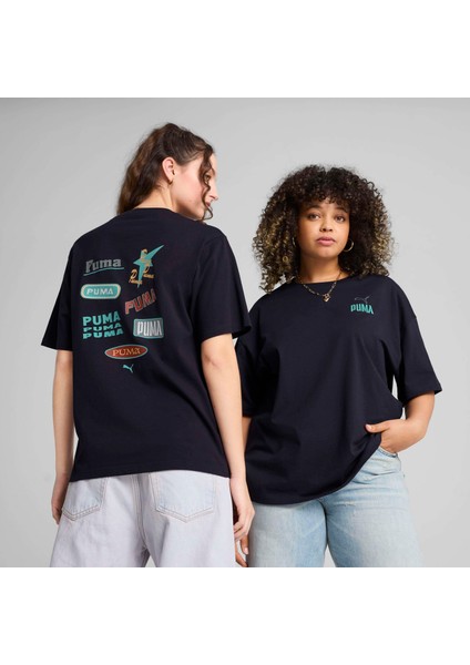 Kadın Lacivert Puma Wardrobe Ess Graphic Tee Lacivert Kadın T-Shirt