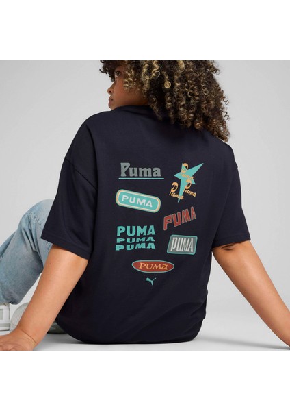 Kadın Lacivert Puma Wardrobe Ess Graphic Tee Lacivert Kadın T-Shirt