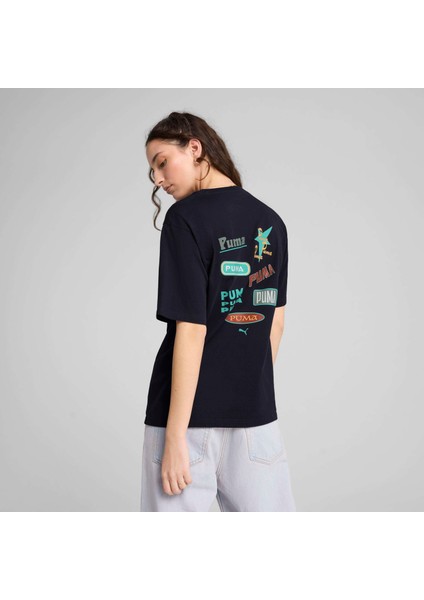 Kadın Lacivert Puma Wardrobe Ess Graphic Tee Lacivert Kadın T-Shirt